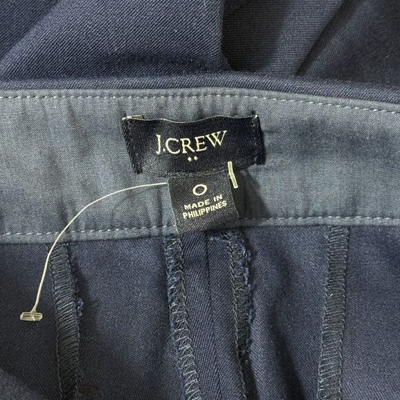 J.CREW Kelsey Flare Pant 0 Navy Blue Crop Dress Pants Office NEW B86 - Picture 4 of 6